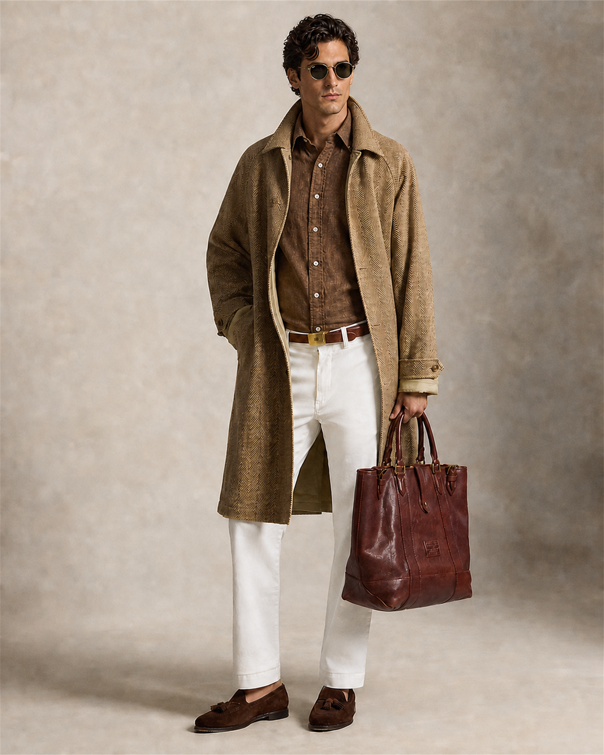 Dockers Slub Linen Shirt — Brown