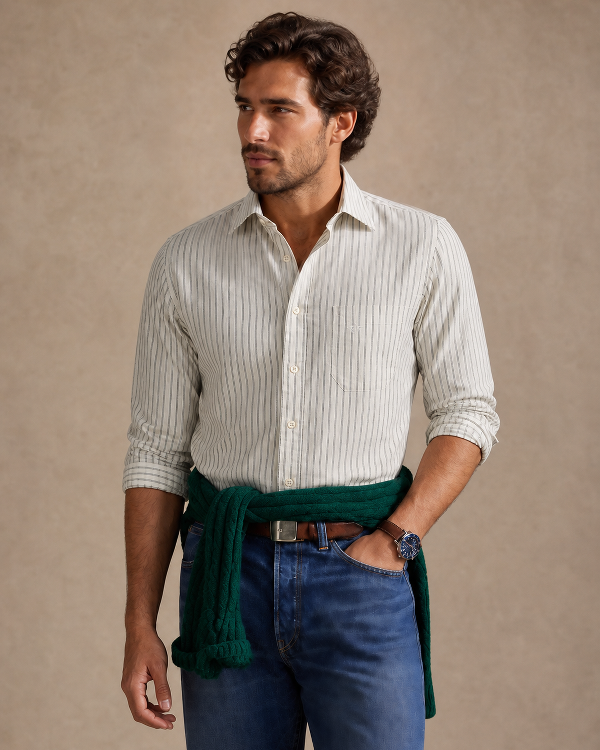 Dockers Vertical Stripe Shirt — Grey