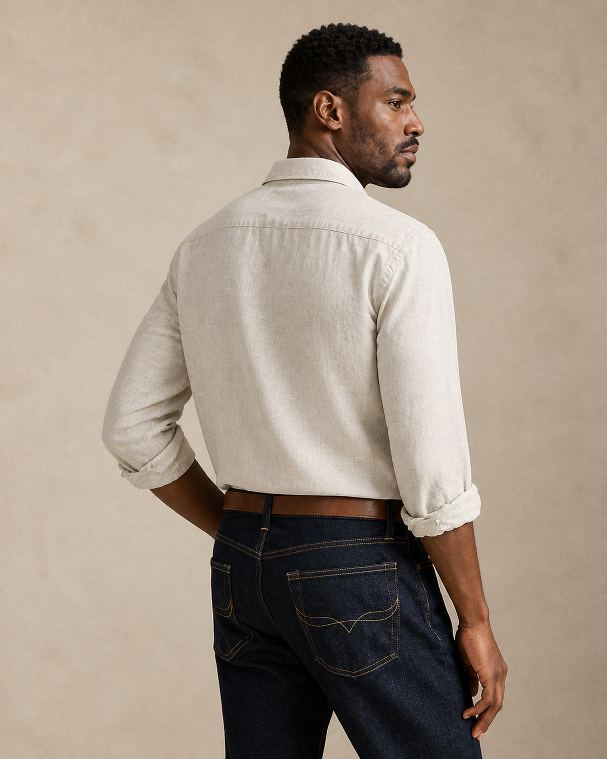 HUGO Textured Shirt — Beige
