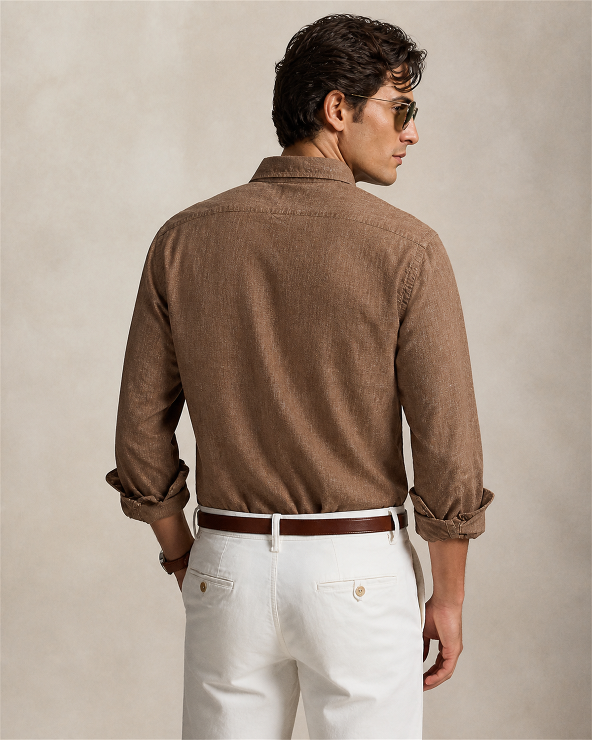 Dockers Slub Linen Shirt — Brown