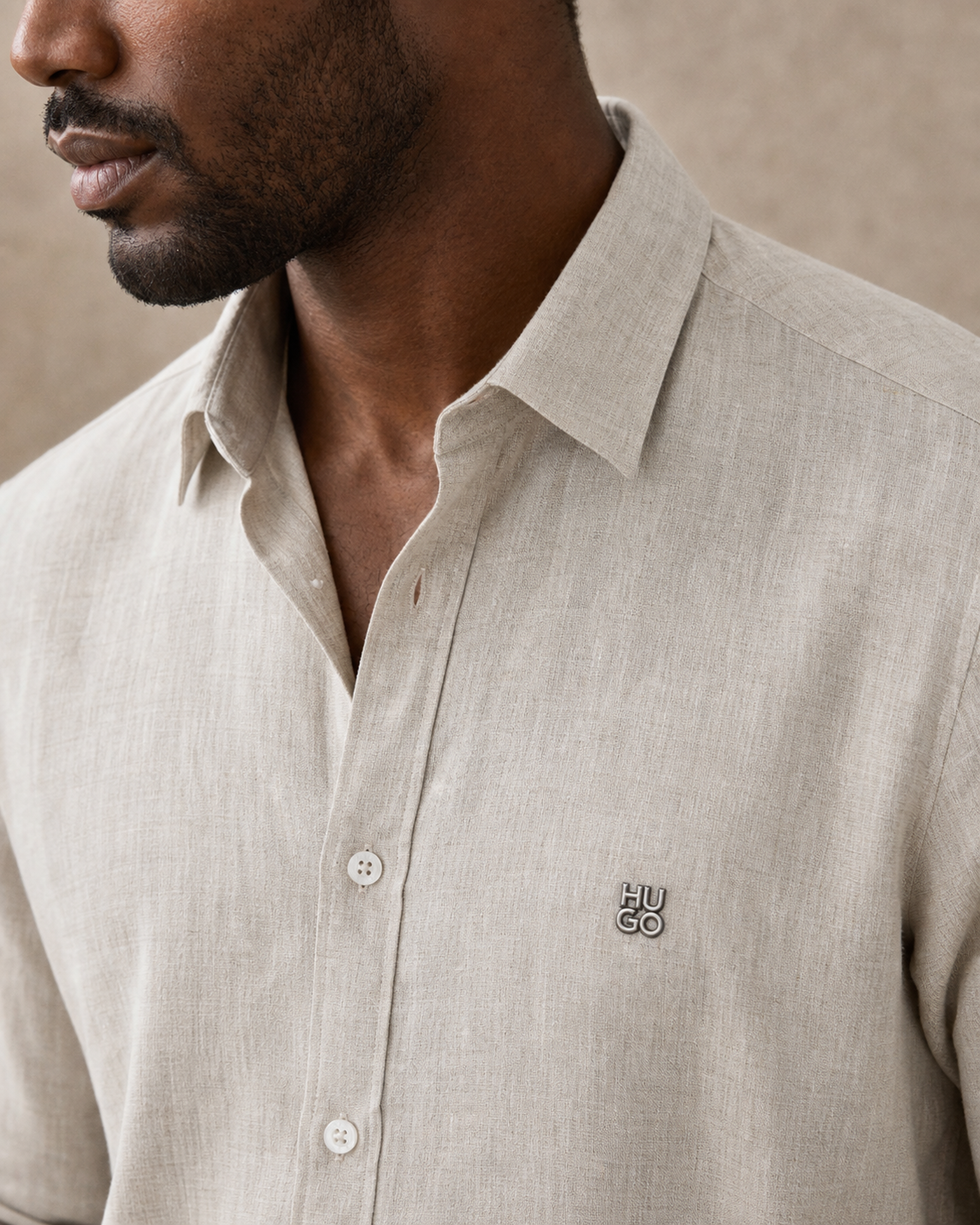 HUGO Textured Shirt — Beige