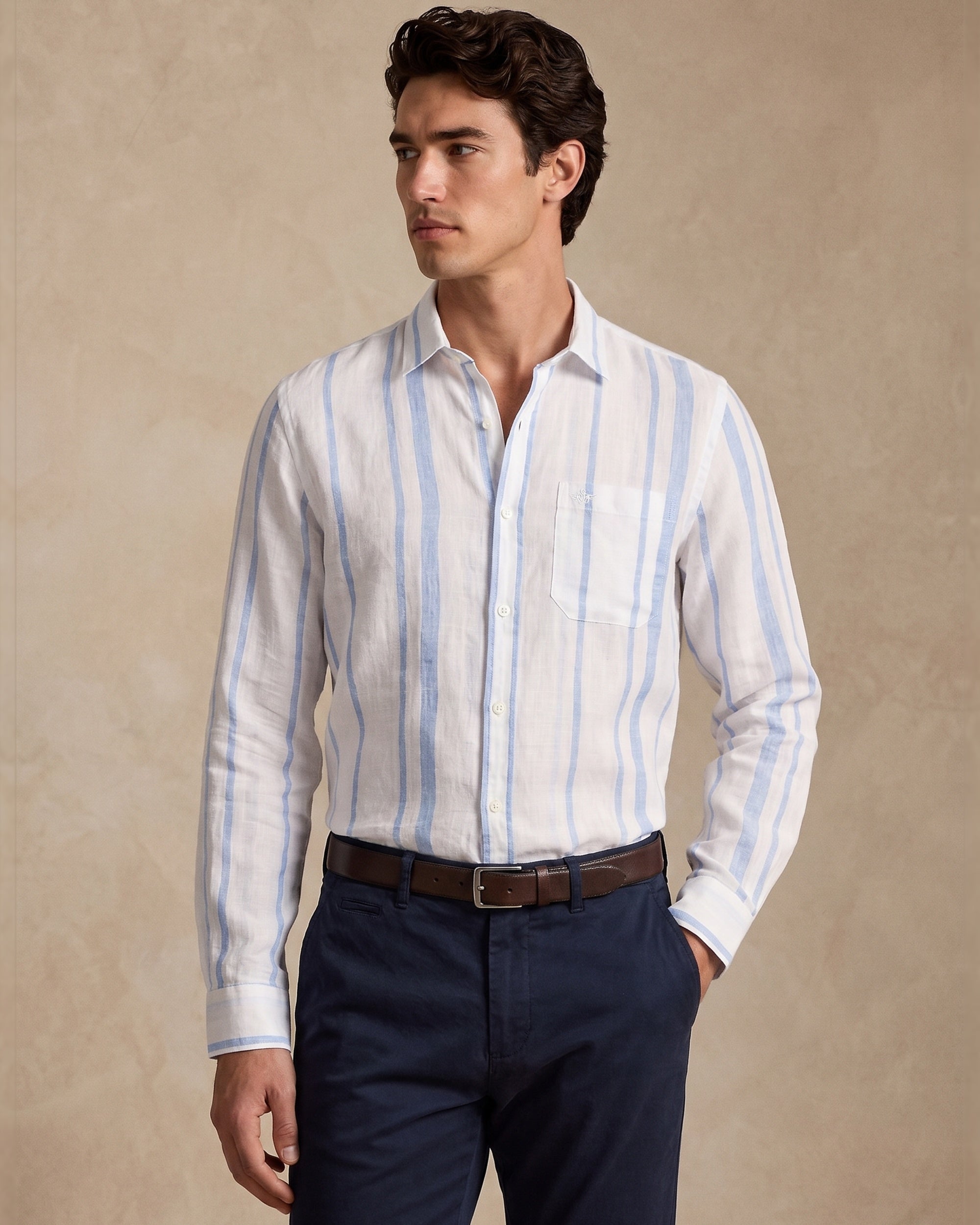 Dockers Vertical Stripe Shirt — Light Blue