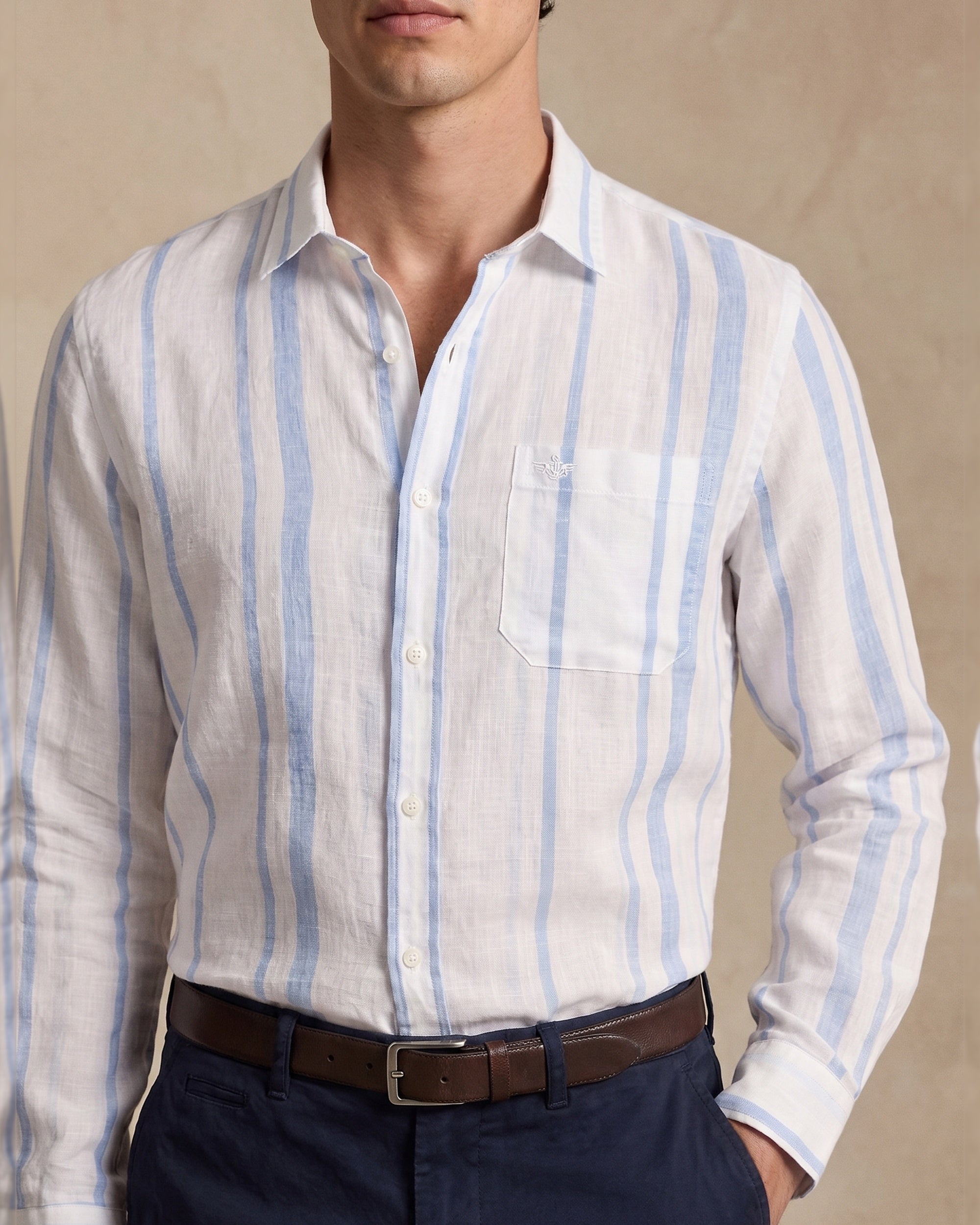 Dockers Vertical Stripe Shirt — Light Blue