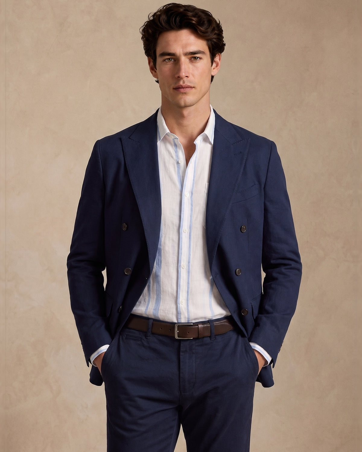 Dockers Vertical Stripe Shirt — Light Blue