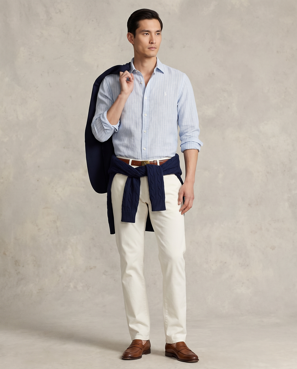 Polo Ralph Lauren Linen Shirt — Sky Blue Stripe