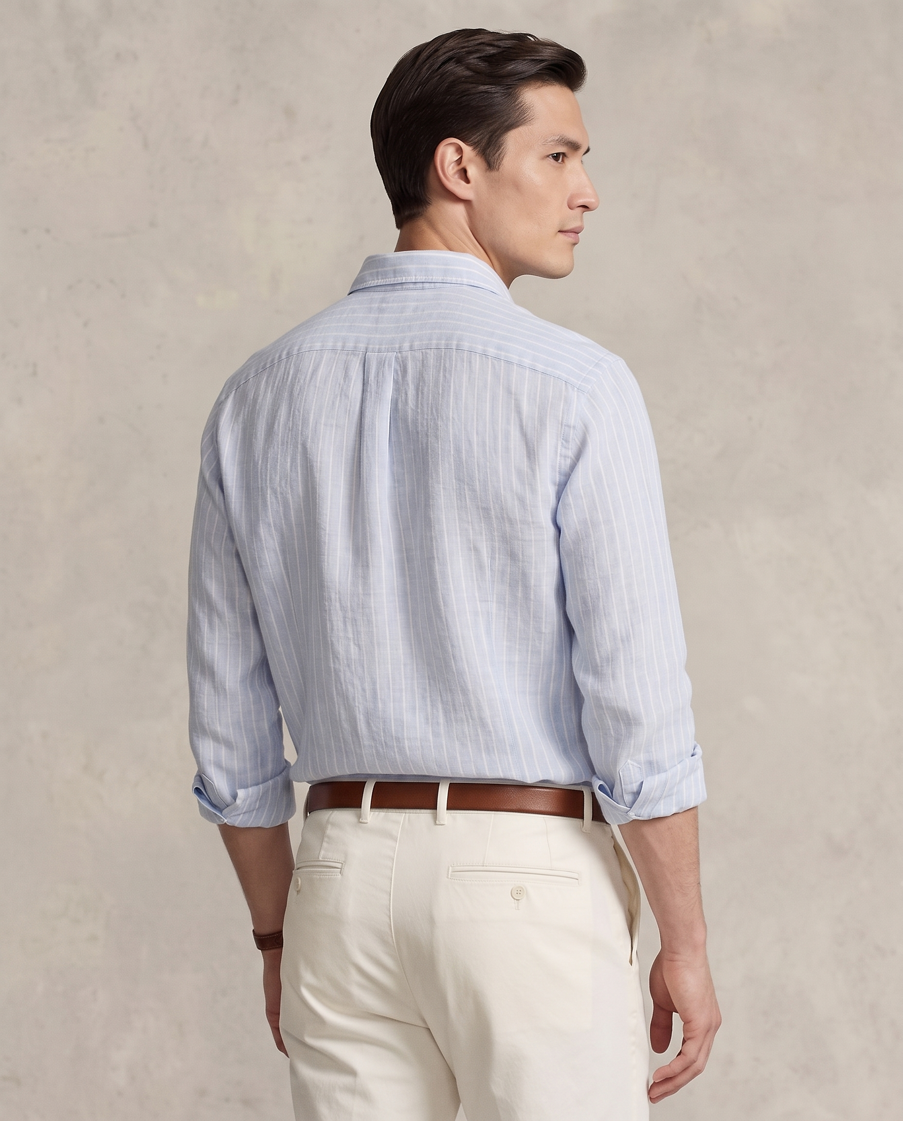 Polo Ralph Lauren Linen Shirt — Sky Blue Stripe