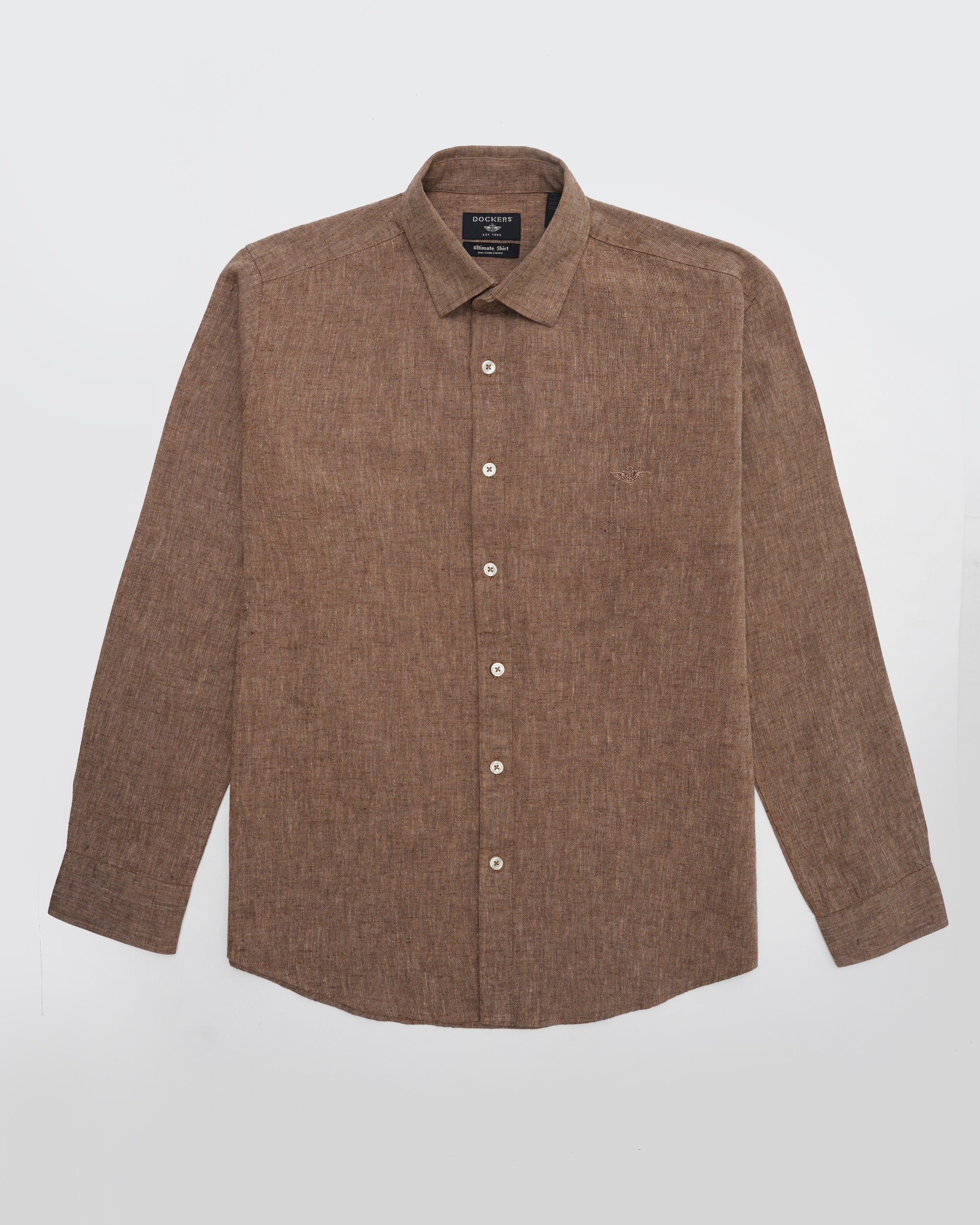 Dockers Slub Linen Shirt — Brown