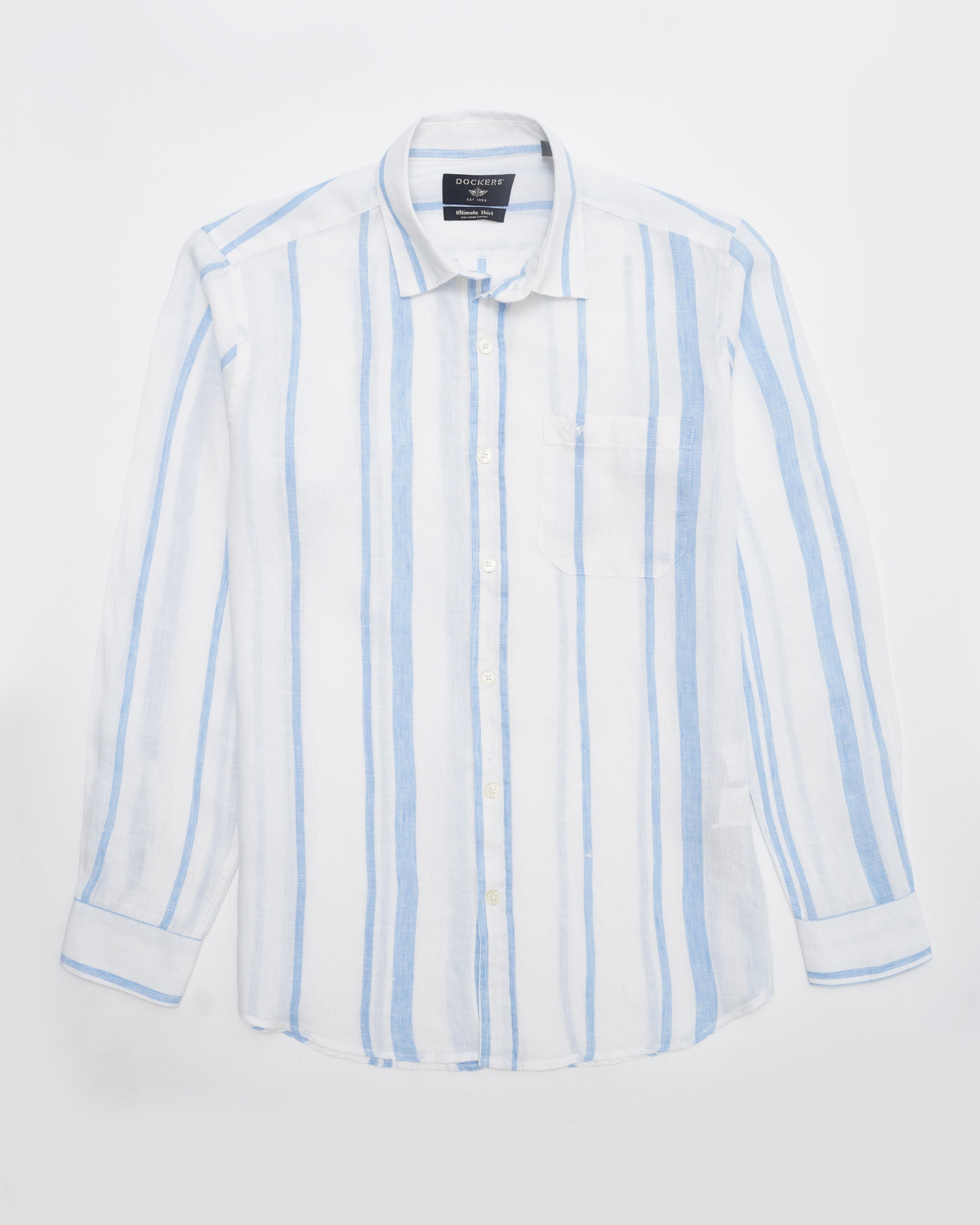 Dockers Vertical Stripe Shirt — Light Blue