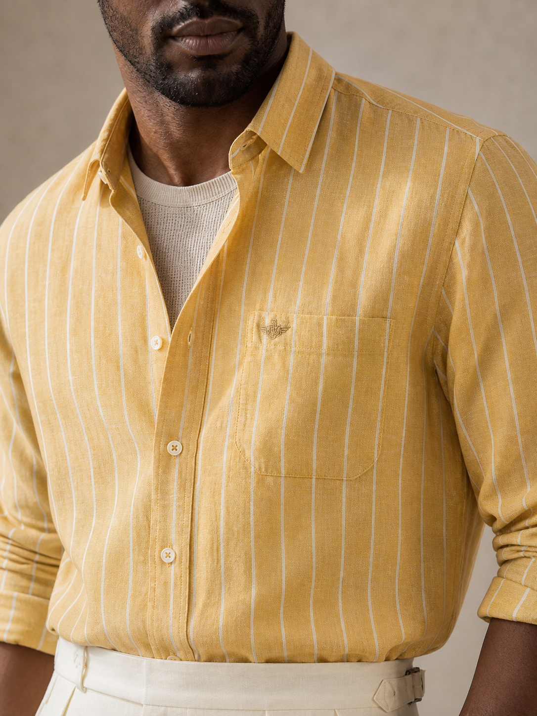 Dockers Stripe Shirt — Mustard