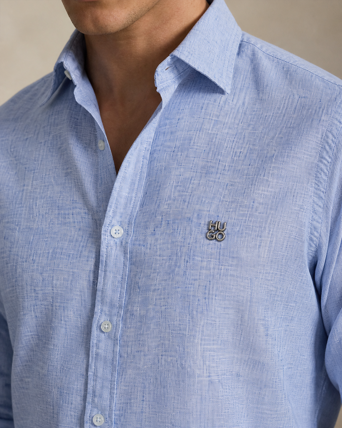 HUGO Textured Shirt — Light Blue