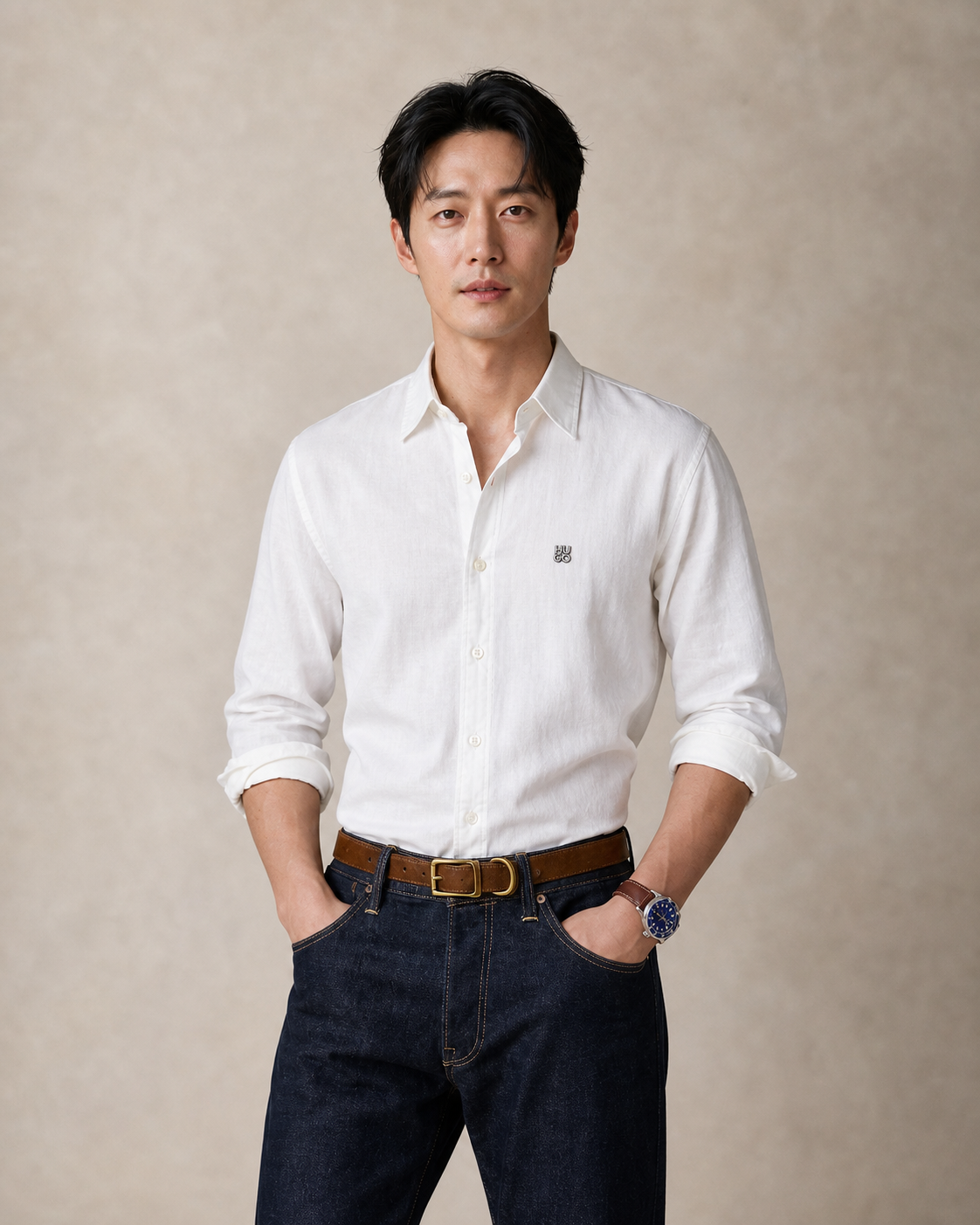 HUGO Textured Shirt — White
